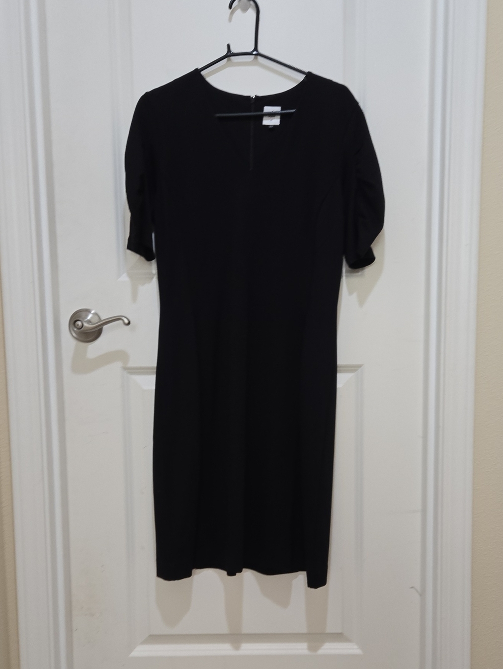 CAbi Black Midi Dress with Short Sleeves